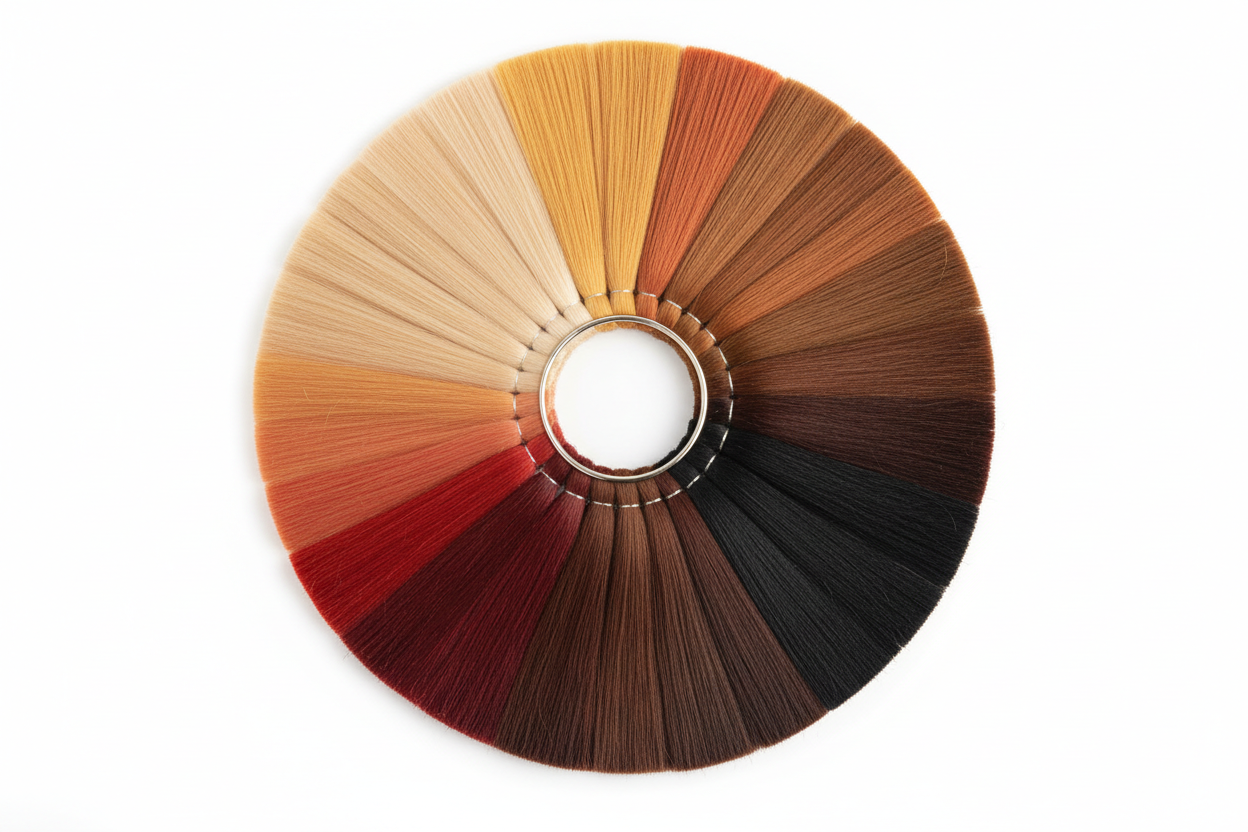 create an image of a generic hair extension colour ring on a white background please